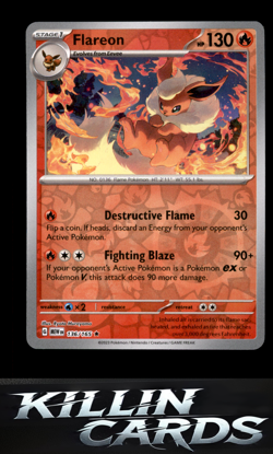 Reverse Holofoil Flareon 136/165 Pokemon Rare SV: Scarlet & Violet 151 Card NM - Image 1