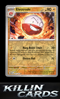 Reverse Holofoil Electrode 101/165 Pokemon Rare SV: Scarlet & Violet 151 Card NM - Image 1