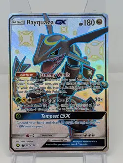 Rayquaza GX 177a/168 Hidden Fates Shiny Full Art Promo Pokemon Card NM/ M - Image 1
