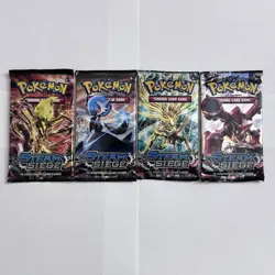 Pokemon XY Steam Siege English Booster Trading Card Game 4 Pack Lot Art Set - Image 1