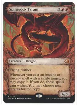 MTG Spinerock Tyrant #0322 Showcase Lorwyn Eclipsed MYTHIC Rare NM IN HAND - Image 1