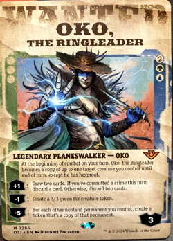 Magic the Gathering MTG THUNDER JUNCTION OKO THE RINGLEADER WANTED MYTHIC RARE - Image 1