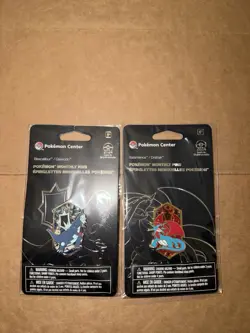 Pokemon Center Monthly Dragon Type Pin 2024 Baxcalibur 10/12 Salamence 8/12 Lot - Image 1