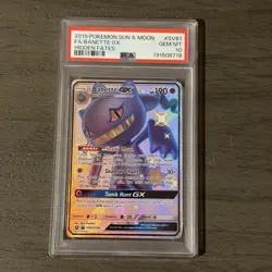 2019 POKEMON SUN & MOON HIDDEN FATES #SV61 FULL ART/BANETTE GX PSA 10 - Image 1