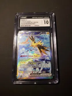 CGC 10 GEM MINT Zapdos EX 202/165 SIR 151 Special Illustration Rare 2023 Pokemon - Image 1