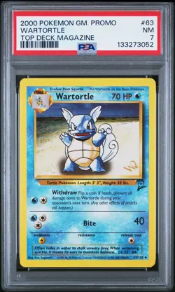 2000 POKEMON GAME PROMO TOP DECK MAGAZINE #63 WARTORTLE PSA 7 - Image 1