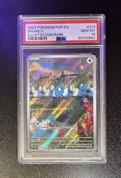 Swablu 213/182 Illustration Rare Paradox Rift 2023 Pokemon - PSA 10 - Image 1