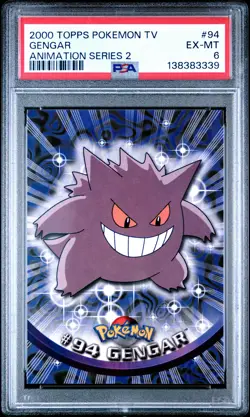 2000 TOPPS POKEMON TV ANIMATION SERIES 2 #94 GENGAR PSA 6 - Image 1