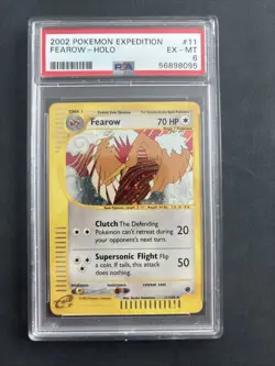 PSA 6 NEAR MINT Pokemon Fearow Holo Rare 2002 Expedition #11/165 - Image 1