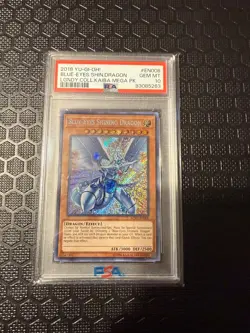 Yugioh PSA 10 Blue-Eyes Shining Dragon LCKC-EN008 Secret Rare 1st Edition - Image 1