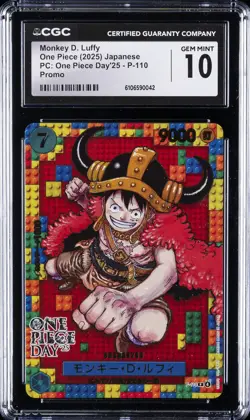 2025 ONE PIECE JPN PC: ONE PIECE DAY'25 PROMO MONKEY D. LUFFY CGC 10 GEM MINT - Image 1