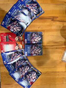 One Piece OP14 (Azure Sea’s Seven) 8 sleeves + 2 double pack+ w OP13 sleeves - Image 1