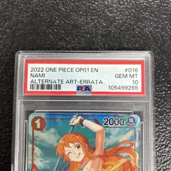 One Piece CCG Nami Alternate Art ERRATA OP01-016 PSA 10 Gem Mint - Image 3