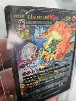 Charizard VStar Black Foil Fan Art Vinyl Pokemon HP280 Textured Collector Card - Image 4