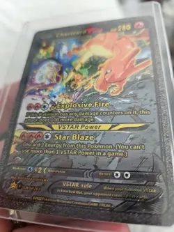 Charizard VStar Black Foil Fan Art Vinyl Pokemon HP280 Textured Collector Card - Image 5