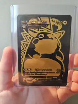 Pikachu Vmax Black Foil Fan Art Vinyl Textured Collector Pokemon Card - Image 1