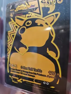 Pikachu Vmax Black Foil Fan Art Vinyl Textured Collector Pokemon Card - Image 4