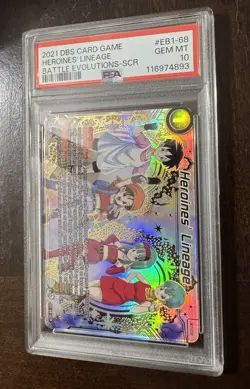 Dragon Ball Super Card Game Heroines Lineage EB1-68 SCR Battle Evolution PSA 10 - Image 2