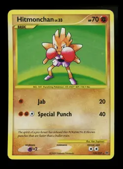 Hitmonchan 129/127 SECRET RARE Platinum 2009 Holo Pokemon Card TCG - Image 1
