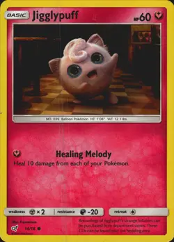 Jigglypuff (Holo Common) 14/18 Detective Pikachu Pokemon Card NM - Image 1