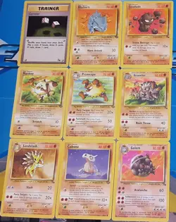 40 (+2) Assorted Fossil/Jungle Bulk Lot No Dupes LP Pokemon Cards WOTC - Image 2