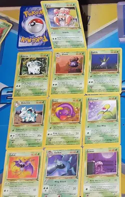 40 (+2) Assorted Fossil/Jungle Bulk Lot No Dupes LP Pokemon Cards WOTC - Image 3