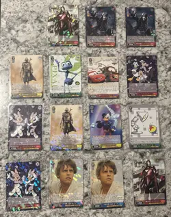 Weiss Schwarz Disney 100 TCG Card Lot - Lot Of 15 Foil TCG Cards Japanese Disney - Image 1