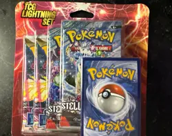 Pokemon TCG Lightning Set 4 Packs + 1 Bonus Card! Brand New/Sealed! 🔥 - Image 1