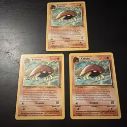 3x Kabuto Pokemon Fossil Set 50/62 Cards - Image 1