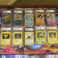 10 PSA CGC Graded Pokemon Lot Vintage and Modern 10 graded card lot (Lot #1) - Image 1