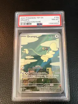 Drampa Temporal Forces 184/162 Illustration Rare Pokemon Card PSA 8 - Image 1