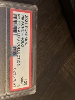 Pokemon Pikachu TCG Holo Card 25/25 McDonald's 2021 Promo PSA 9 - Image 3