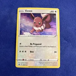 Eevee SWSH127 SS Black Star Promo Cosmos Holo Pokemon TCG Card - Dmg/NM (d) - Image 1