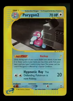 Porygon2 28/147 Aquapolis 2002 Reverse Holo E-Series Vintage Pokemon Card TCG - Image 1