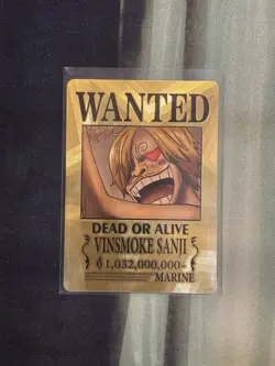 Vinsmoke Black Leg Sanji One Piece Wanted Poster Gold Card - Image 1