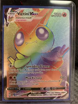 Victini VMAX 165/163 Battle Styles Rainbow Secret Rare 2021 Pokemon TCG Card - Image 2