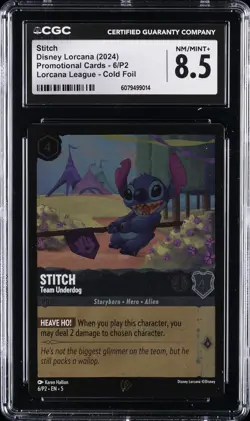 2024 DISNEY LORCANA PROMO CARDS LORCANA LEAGUE - COLD FOIL STITCH CGC 8.5 - Image 1