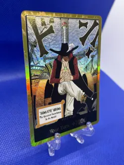 Dracule Mihawk OP14 Gold Don!! Azure Sea's Seven One Piece Card English NM - Image 2