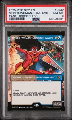 2025 MAGIC THE GATHERING MARVEL'S SPIDER-MAN SPIDER-WOMAN, STUNNING SAVIOR PSA 8 - Image 1