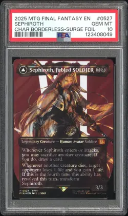 2025 MTG FF #0527 SEPHIROTH, FABLED SOLDIER/SEPHIROTH, ONE-WINGED ANGEL PSA 10 - Image 1