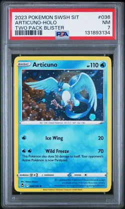 2023 POKEMON SWORD & SHIELD SILVER TEMPEST TWO PACK BLISTER ARTICUNO-HOLO PSA 7 - Image 1