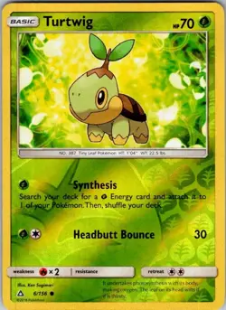 Pokemon | SM - Ultra Prism | Turtwig (6) | 6/156 | Reverse Holo | MP - Image 1