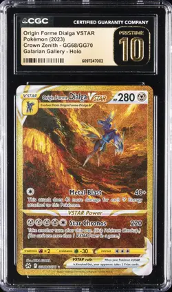 2023 POKEMON CROWN ZENITH #GG68 ORIGIN FORME DIALGA CGC 10 PRISTINE - Image 1