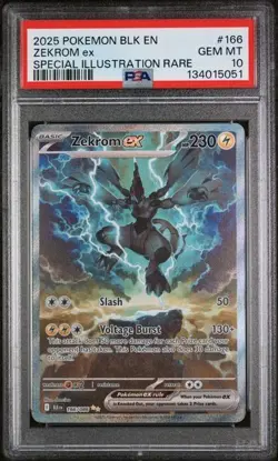 2025 POKEMON BLK EN-BLACK BOLT #166 ZEKROM ex SIR PSA 10 GEM MINT - Image 1