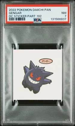 2022 POKEMON DAIICHI PAN DECO CHARACTER STICKERS PART 192 GENGAR PSA 7 - Image 1