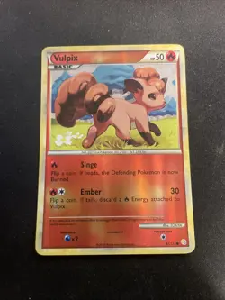 Pokemon TCG - Vulpix Reverse Holo #87/123 - HeartGold SoulSilver - 2010 Release - Image 1