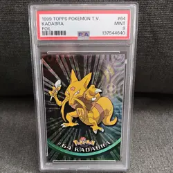 PSA 9 Pokemon Topps TV Series 1 Foil Kadabra #64 Low Pop Mint Vintage Topps - Image 1