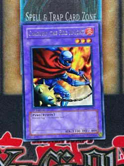 Yugioh Charubin The Fire Knight LOB-015 Rare 1st Ed LP ASIAN ENGLISH - Image 1