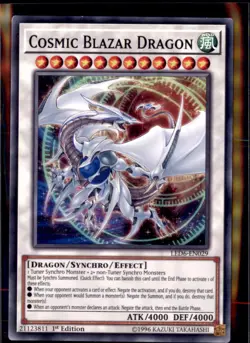 Yu-Gi-Oh Cosmic Blazar Dragon LED6-EN029 1st Edition Non Holo LP - Image 1