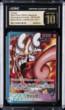 2025 ONE PIECE JPN BASE SHOP LIMITED COLL VOL. 1 #OP10-042 USOPP CGC 10 PRISTINE - Image 1